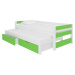 Dětská postel Fraga s přistýlkou Barva korpusu: Zelená