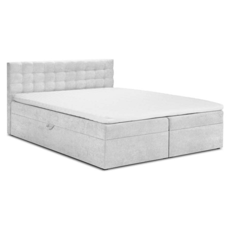 Světle šedá boxspring postel s úložným prostorem 160x200 cm Jade – Mazzini Beds Mazzini Sofas