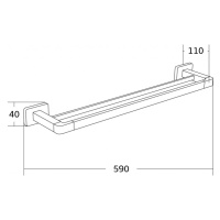 MEXEN Asis dvojitý držák ručníků, chrom 7017625-00