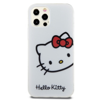 Zadní kryt Hello Kitty IML Head Logo pro Apple iPhone 12/12 Pro, bílá