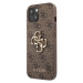 Guess PU 4G Metal Logo Case iPhone 13 hnědý