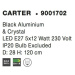 NOVA LUCE závěsné svítidlo CARTER černý hliník a křišťál E27 5x12W 230V IP20 bez žárovky 9001702