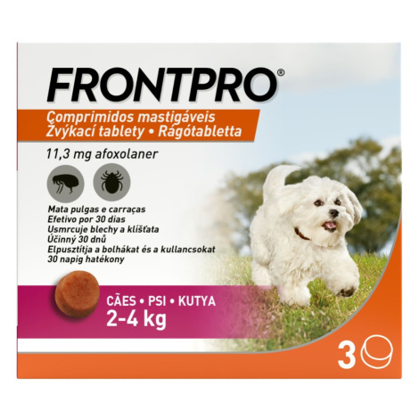 FRONTPRO Žvýkací tablety pro psy 2-4 kg 11,3 mg 3 tablety