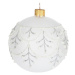 H&L Vánoční ozdoba koule 10cm, bílá s krajkovým motivem, varianta 1