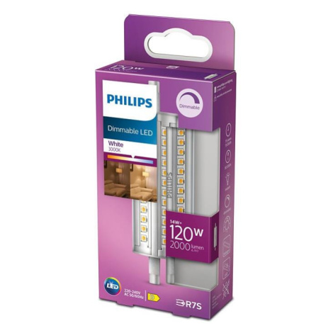 Philips LED Stmívatelná žárovka Philips R7s/14W/230V 3000K 118 mm