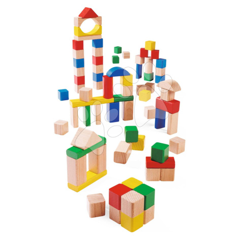 Dřevěné kostky Wooden Blocks Coloured Eichhorn barevné 75 kusů velikost 25 mm od 12 měsíců