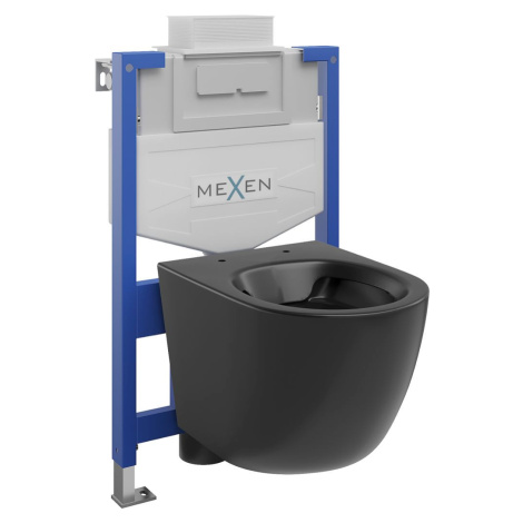MEXEN/S WC předstěnová instalační sada Fenix XS-U s mísou WC Lena, černá mat 6853322XX85