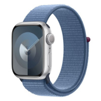 Apple Watch Series 9 41mm Stříbrný hliník s ledově modrým provlékacím řemínkem Stříbrná