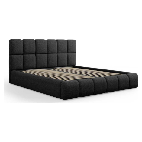 Černá čalouněná dvoulůžková postel s úložným prostorem s roštem 180x200 cm Bellis – Micadoni Hom