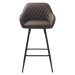 Furniria Designová barová židle Dana tmavě hnědá ekokůže - II. třída