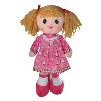 Panenka hadrová 30 cm - růžové šaty - Sparkys