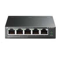 TP-Link switch TL-SF1005LP (5x100Mb/s, 4xPoE, 41W, fanless)