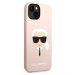 Zadní kryt Karl Lagerfeld Liquid Silicone Karl Head pro Apple iPhone 14 Plus, růžová