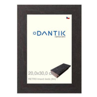 DANTIK rámeček 20 × 30, RETRO tmavě šedý sklo čiré