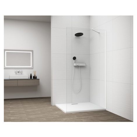 ESCA WHITE MATT jednodílná sprchová zástěna k instalaci ke stěně, sklo čiré, 1000 mm ES1010-03 GELCO