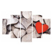 Hanah Home Vícedílný obraz Wooden heart 92 x 56 cm