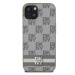 DKNY PU Leather Checkered Pattern and Stripe Zadní Kryt pro iPhone 13 Beige