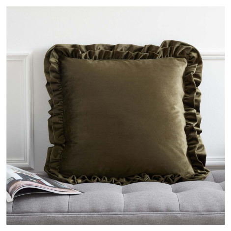 Sametový dekorační polštář 43x43 cm Velvet Double Frill – Catherine Lansfield