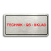 Accept Piktogram "TECHNIK - QS - SKLAD" (160 × 80 mm) (stříbrná tabulka - barevný tisk)