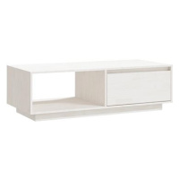 SHUMEE Konferenční stolek bílý 110 × 50 × 33,5 cm masivní borové dřevo, 809883