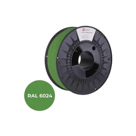 Tisková struna (filament) C-TECH PREMIUM LINE, PETG, dopravní zelená, RAL6024, 1,75mm, 1kg