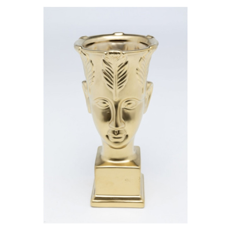 KARE Design Zlatá kameninová váza Rosto 26cm