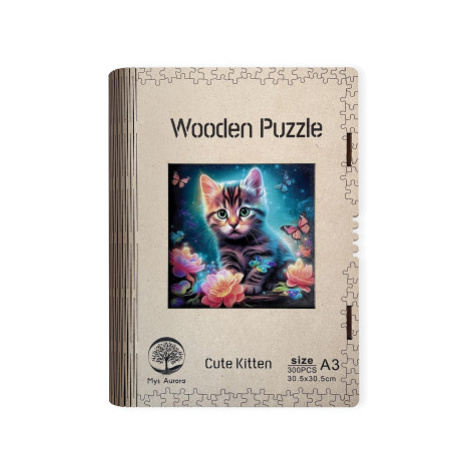 Wooden puzzle Cute Kitten A3 EPEE Czech