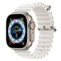 Apple Watch Ultra 49mm (Zánovní) Titanová s bílým oceánským řemínkem