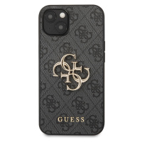 Zadní kryt Guess PU 4G Metal Logo GUHCP13M4GMGGR pro Apple iPhone 13, šedá