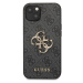 Zadní kryt Guess PU 4G Metal Logo GUHCP13M4GMGGR pro Apple iPhone 13, šedá