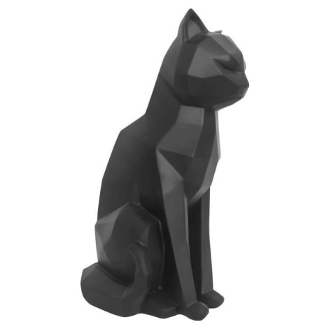 Matně černá soška PT LIVING Origami Cat, výška 29,5 cm