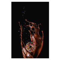 Fotografie Chocolate splash and a donut with, Dina Belenko Photography, (26.7 x 40 cm)
