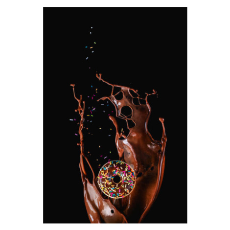 Fotografie Chocolate splash and a donut with, Dina Belenko Photography, 26.7x40 cm