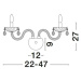 NOVA LUCE nástěnné svítidlo ZENO chromovaný hliník koňak sklo a K9 křišťály nastavitelné E14 2x5