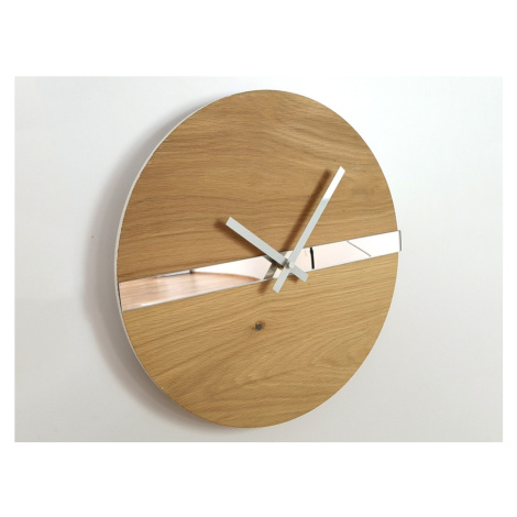 ModernClock Nástěnné hodiny Oak Mirror hnědé