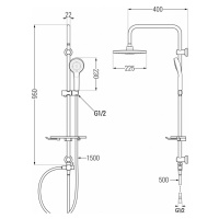 MEXEN/S T05 černá sprchový sloup 798050593-70