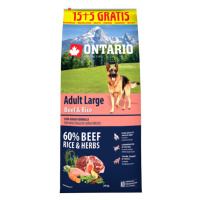 Ontario Adult Large Beef & Rice 15+5kg zdarma