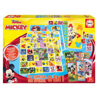 Společenské hry Mickey and his Friends Disney 8v1 Special set Educa od 4 let v anglickém, franco