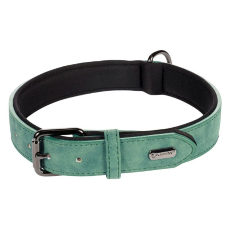 Kožený obojek pro psy Flamingo Delu zelený