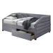 Rohová postel s roštem NODAO šedá, 120x200 cm