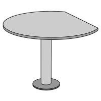 eurokraft pro STATUS - Přístavný stůl, Ø 1100 mm, bukový dekor