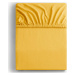 Žluté džersejové prostěradlo DecoKing Amber Collection, 200/220 x 200 cm