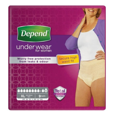 Depend Maximum inkontinenční kalhotky ženy vel.XL 9 ks Kimberly-Clark