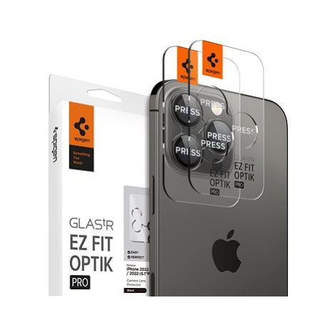 Spigen Glass tR EZ Fit Optik Pro 2 Pack Black iPhone 16 Pro/15 Pro/16 Pro Max/15 Pro Max