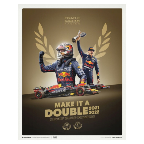 Umělecký tisk Max Verstappen - Make It A Double - 2022 F1® World Drivers' Champion, 40x50 cm Automobilist