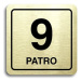 Accept Piktogram "9 patro" (80 × 80 mm) (zlatá tabulka - černý tisk)