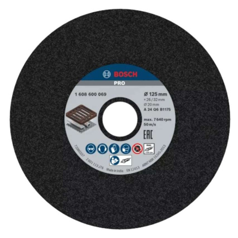 Bosch Příslušenství - Brusný kotouč na kov P24, 125x26x20 mm 1608600069