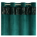 Dekorační vzorovaný velvet závěs s kroužky JASAN tyrkysová/černá 140x250 cm (cena za 1 kus) MyBe
