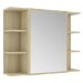 Shumee Koupelnová skříňka - sonoma dub, zrcadlo, 80 × 20,5 × 64 cm, dřevotříska