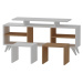 Kalune Design TV stolek KUTAY se stolky 120 cm bílý/teak